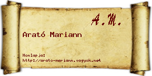 Arató Mariann névjegykártya
