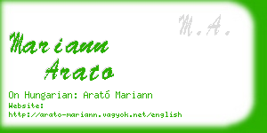 mariann arato business card
